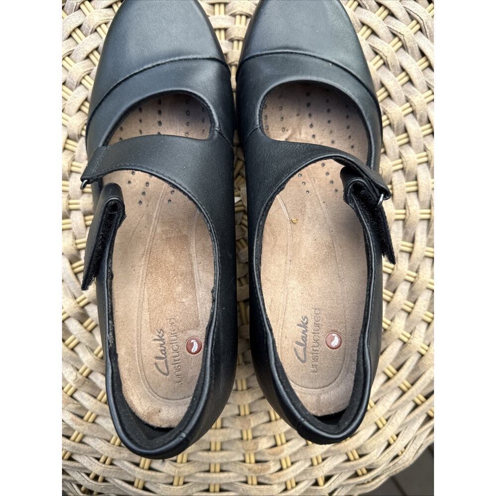 Clarks Women Rosalyn Wren Mary Jane Size 6 M Black Leather Block Heel EU 36 - Picture 7 of 16